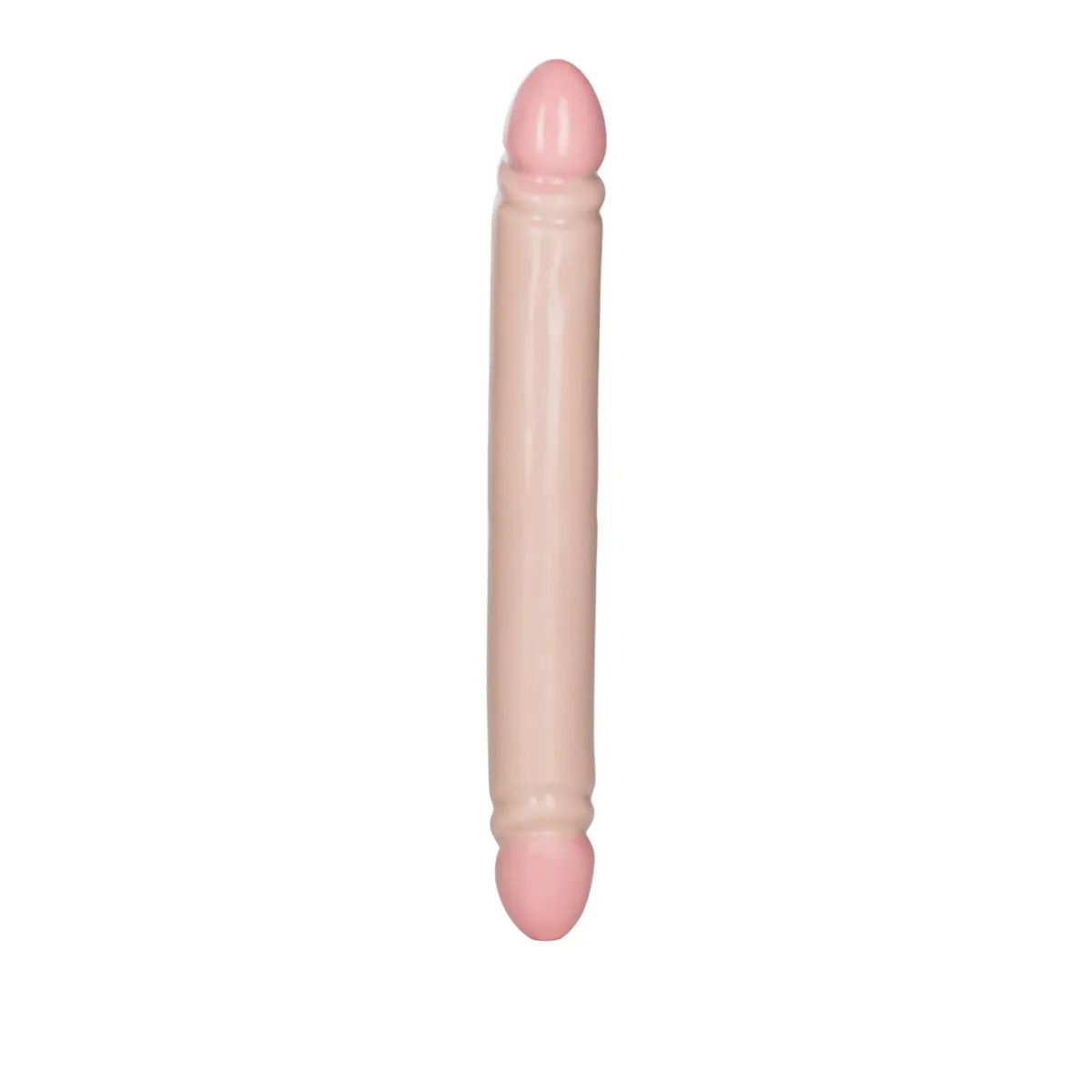 Doppio dildo liscio pelle chiara 30 cm