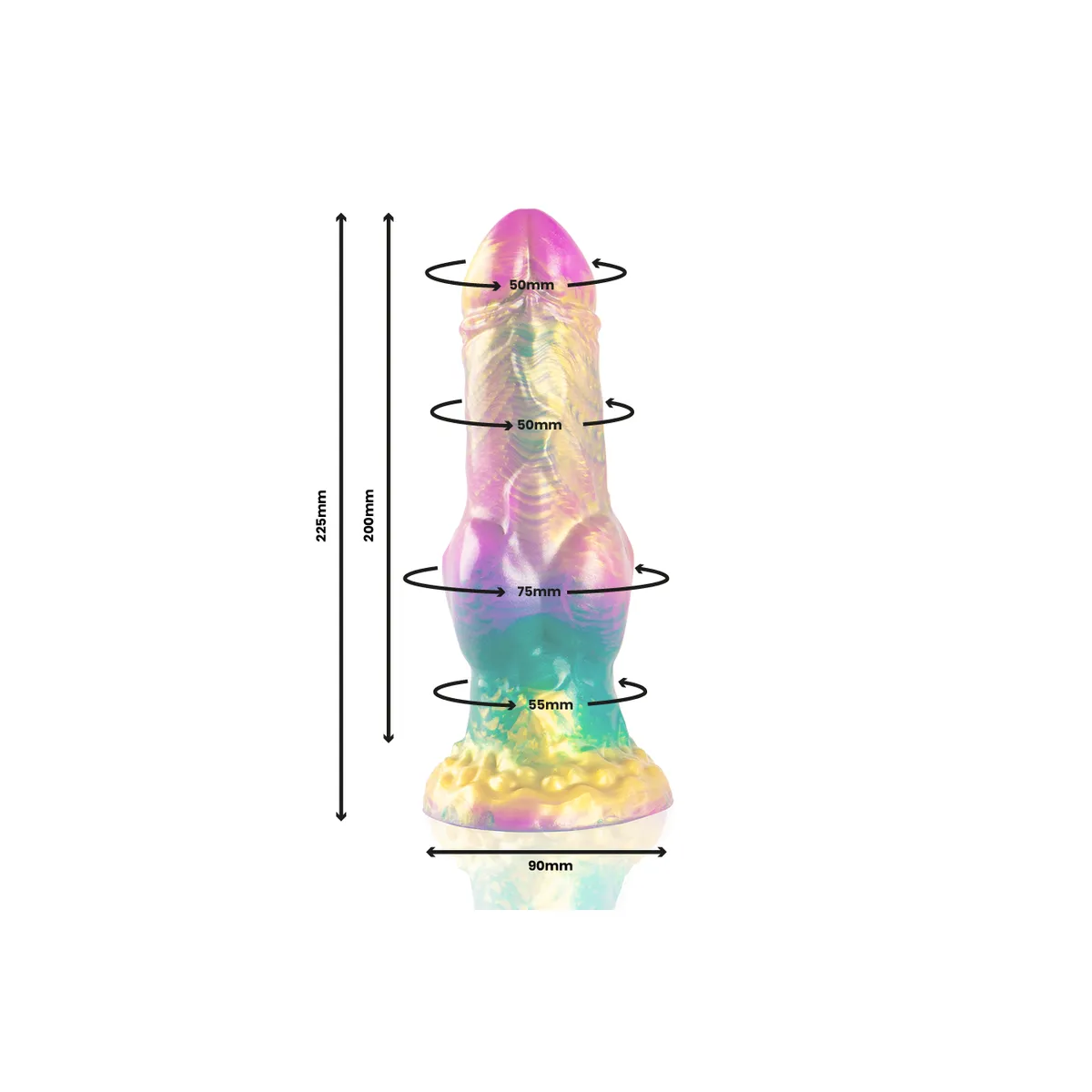 Dildo Fantasy Iris arcobaleno 22,5 cm