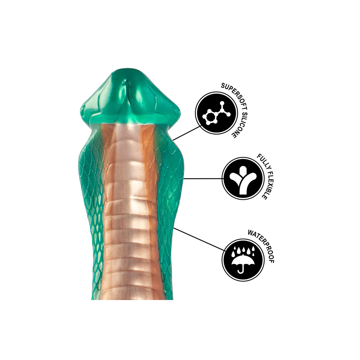 Dildo Fantasy Python Cobra verde 20,5 cm