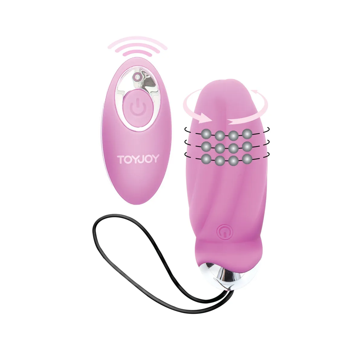 Ovetto vibrante rosa con perle rotanti ToyJoy