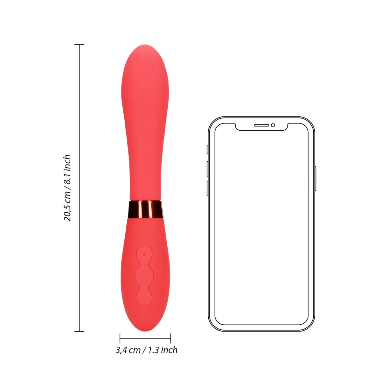 Vibratore in silicone Smooth Vibrator rosso