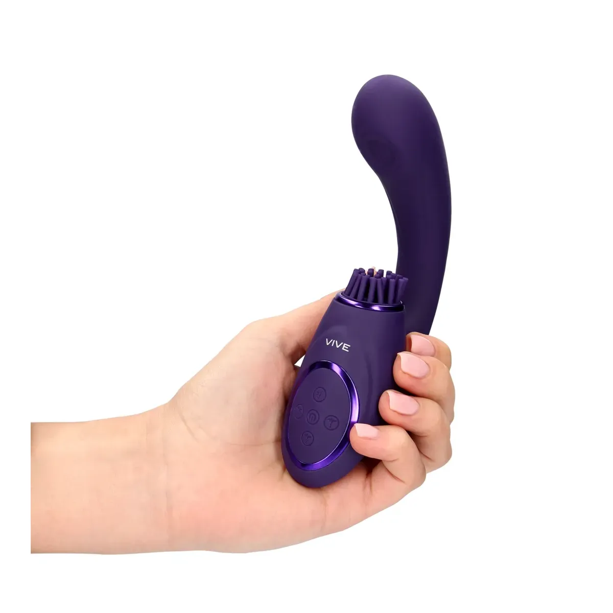 Vibratore G-Spot e stimola clitoride viola