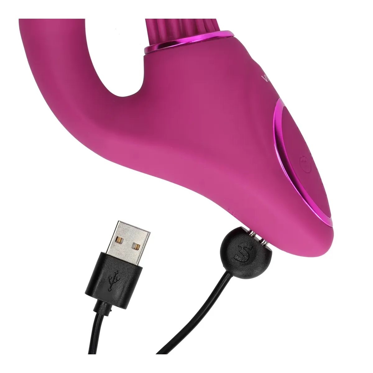 Vibratore G-Spot e stimola clitoride fucsia