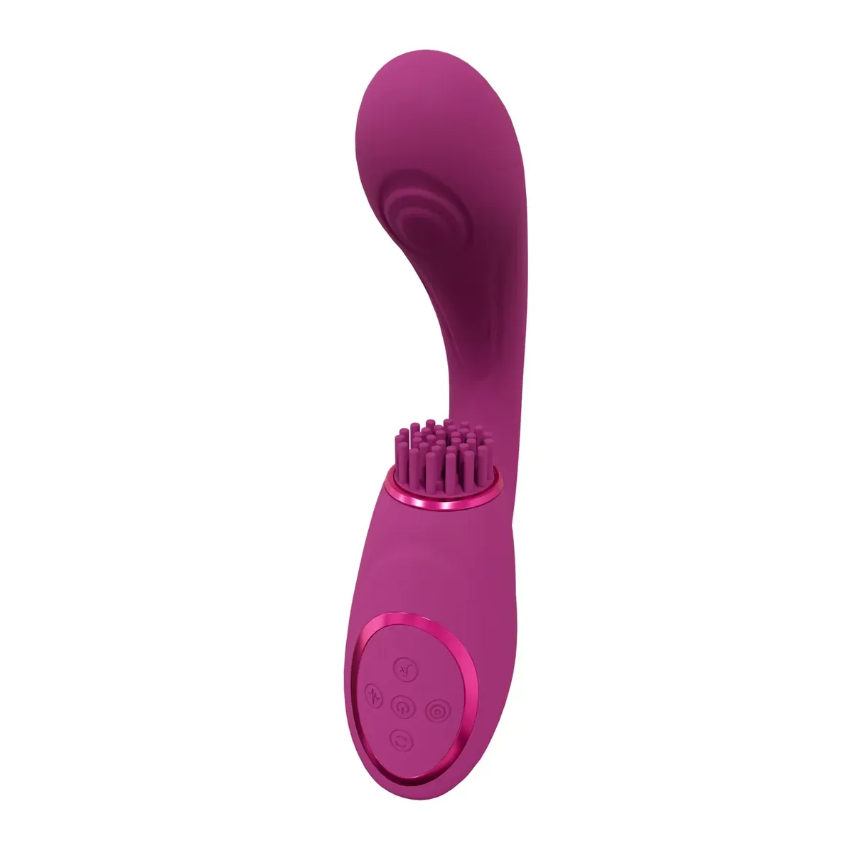 Vibratore G-Spot e stimola clitoride fucsia