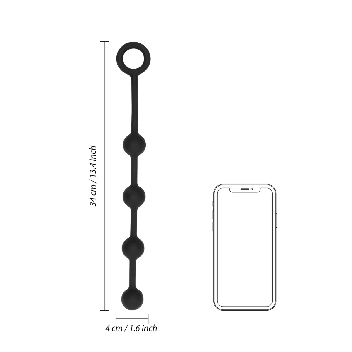 Palline anali nere silicone misura small