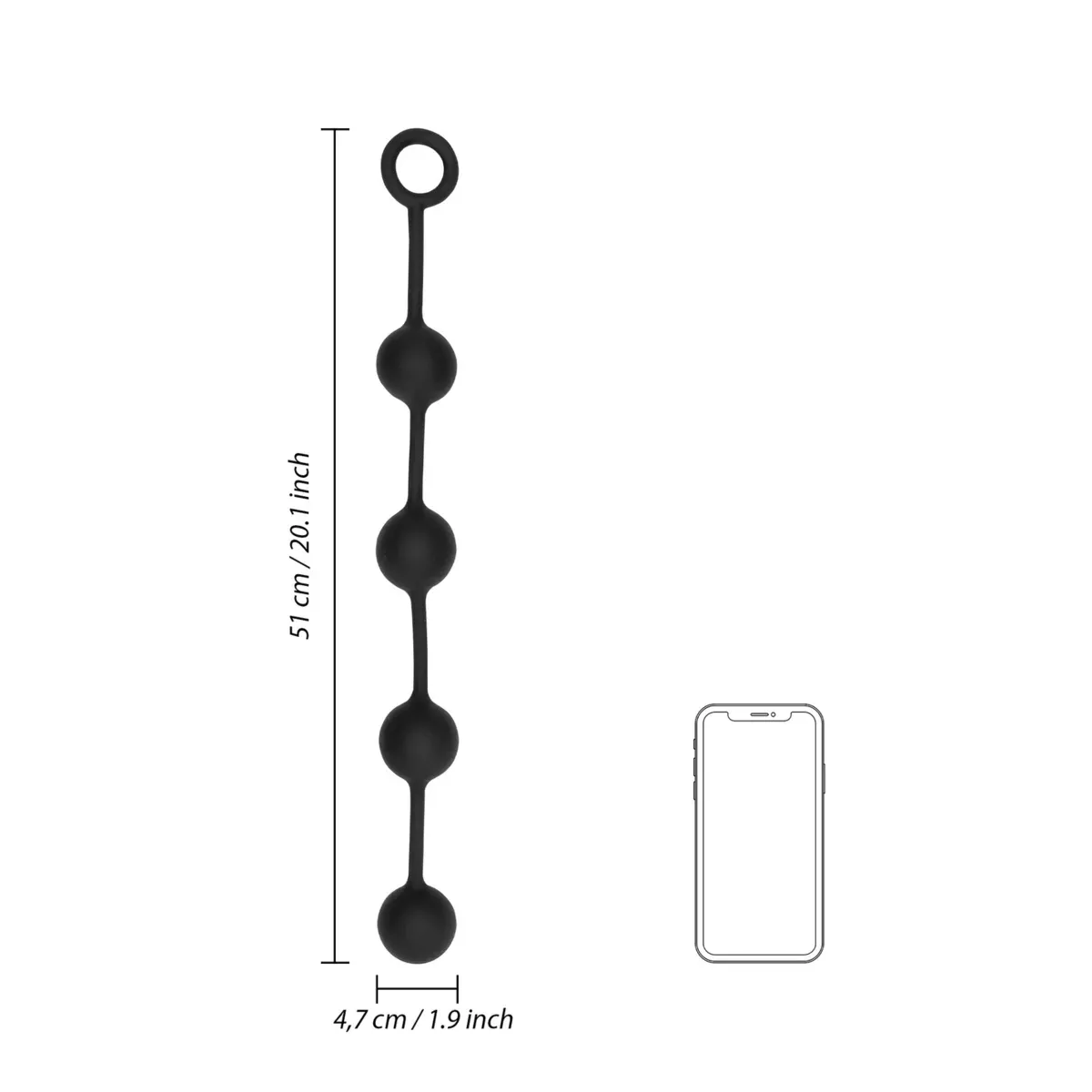 Palline anali nere silicone misura large