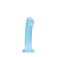 Dildo con ventosa blu trasparente 17 cm