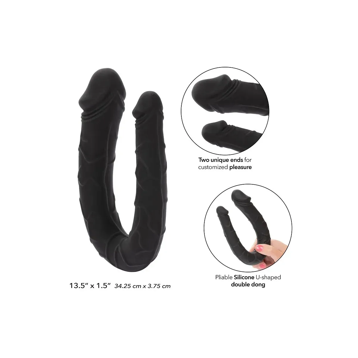 Dildo doppio nero Boundless AC/DC