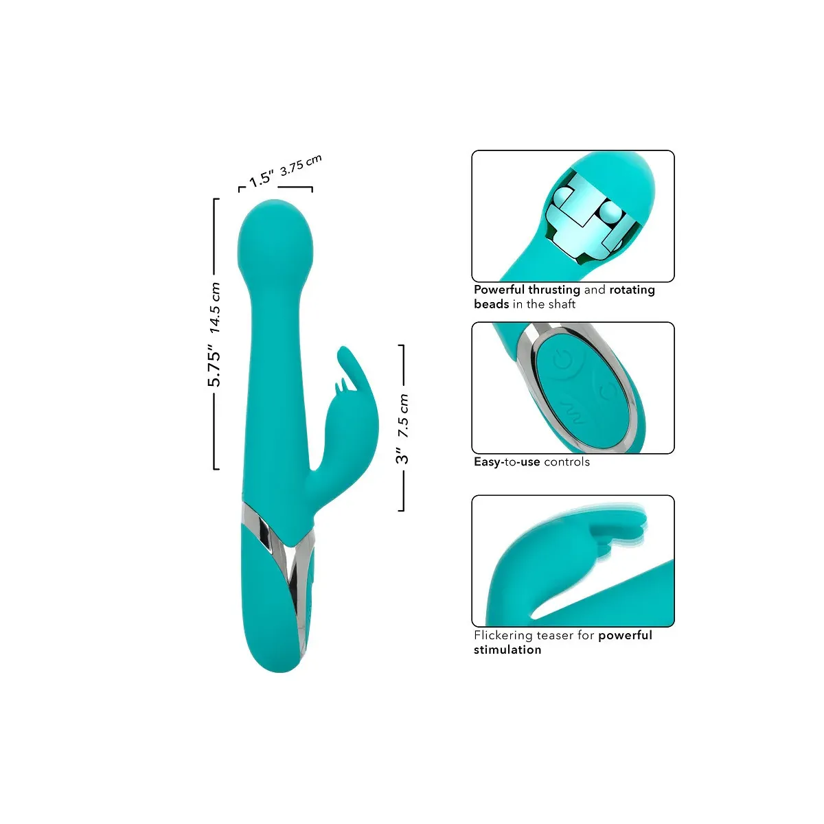 Vibratore rabbit a spinta oscillate celeste