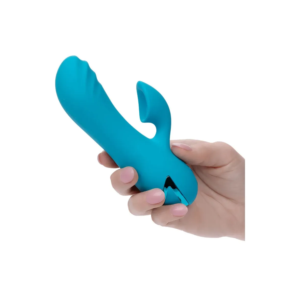 Vibratore rabbit con succhia clitoride blu