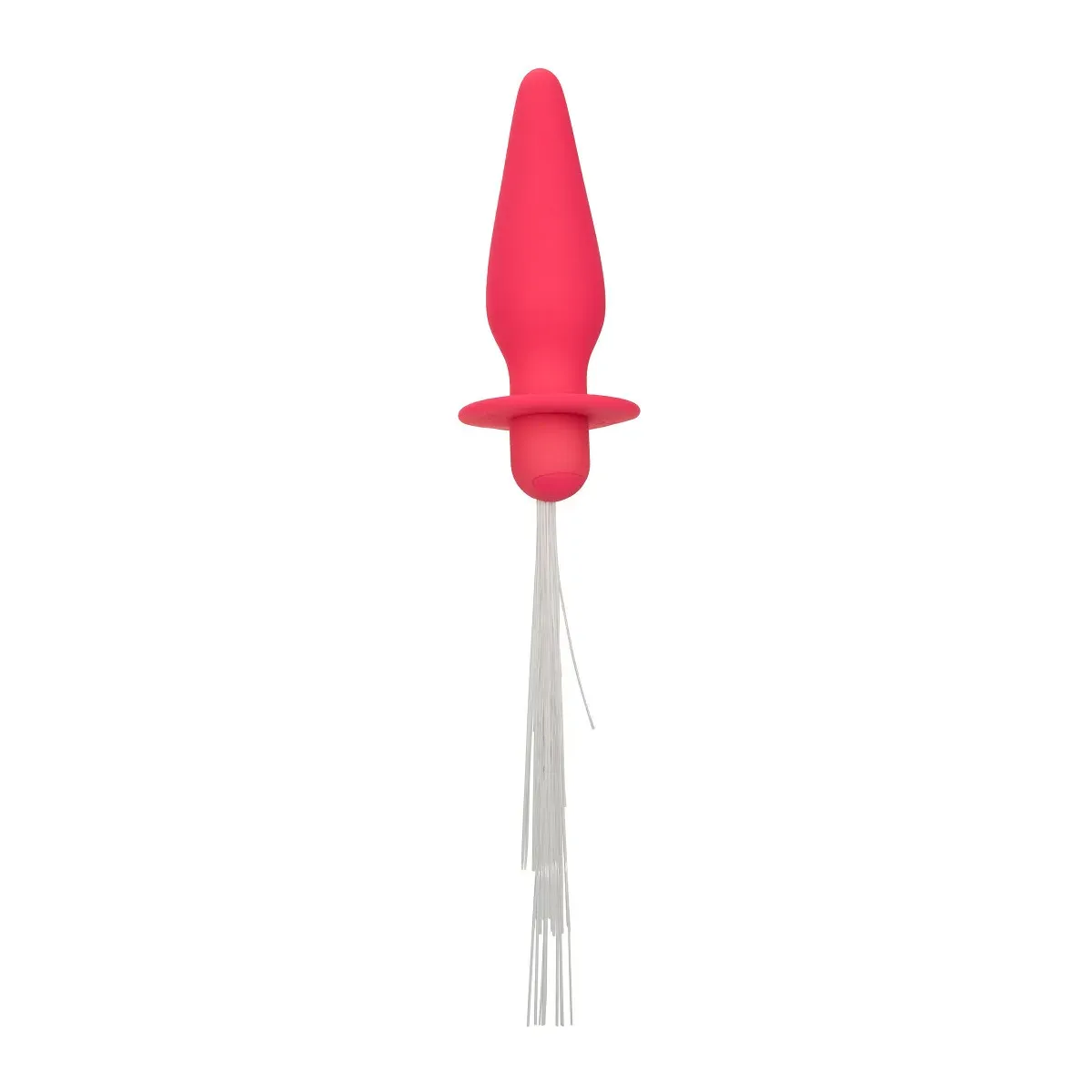 Plug anale silicone rosa con frange luminose