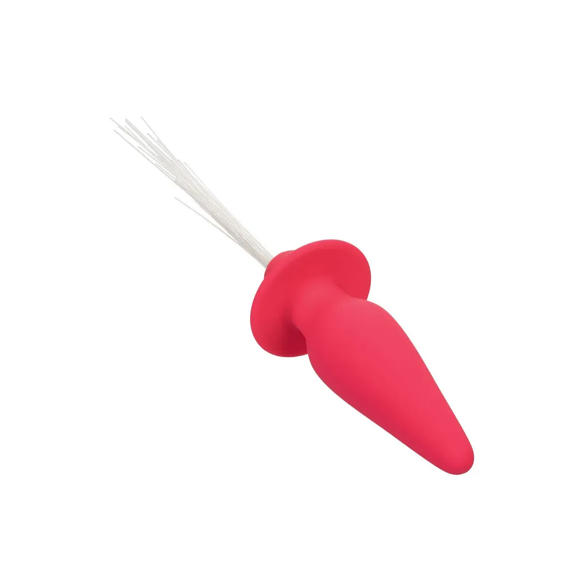 Plug anale silicone rosa con frange luminose