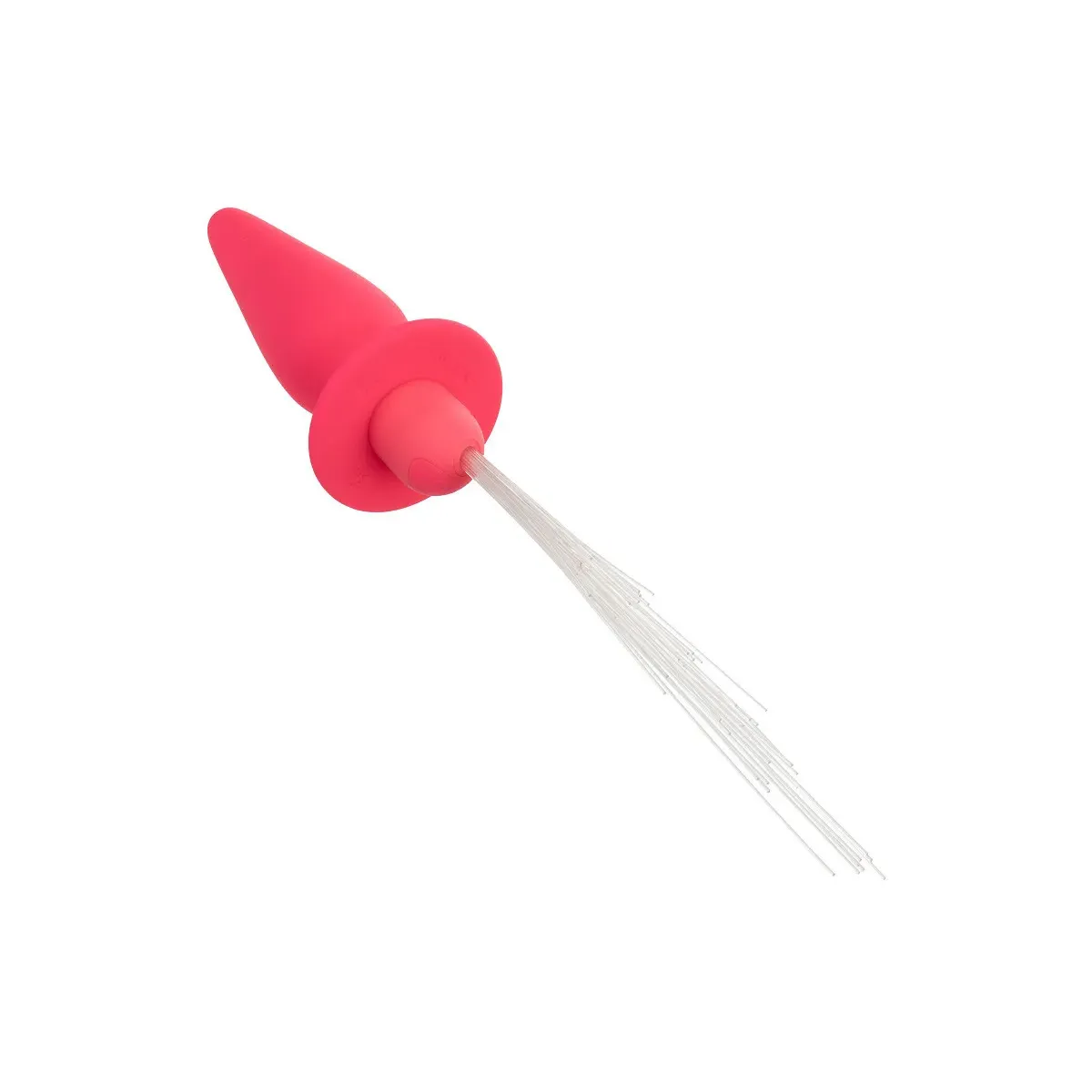 Plug anale silicone rosa con frange luminose