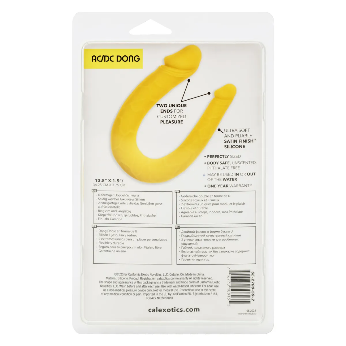 Dildo doppio giallo Boundless AC/DC