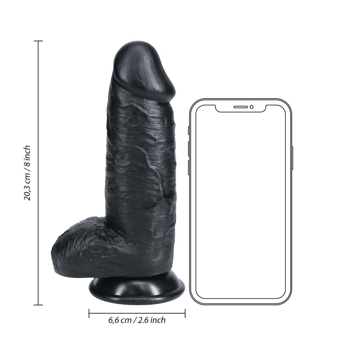 Dildo realistico grosso nero 20,3 cm