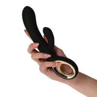 Vibratore rabbit Twin Touch Grip nero