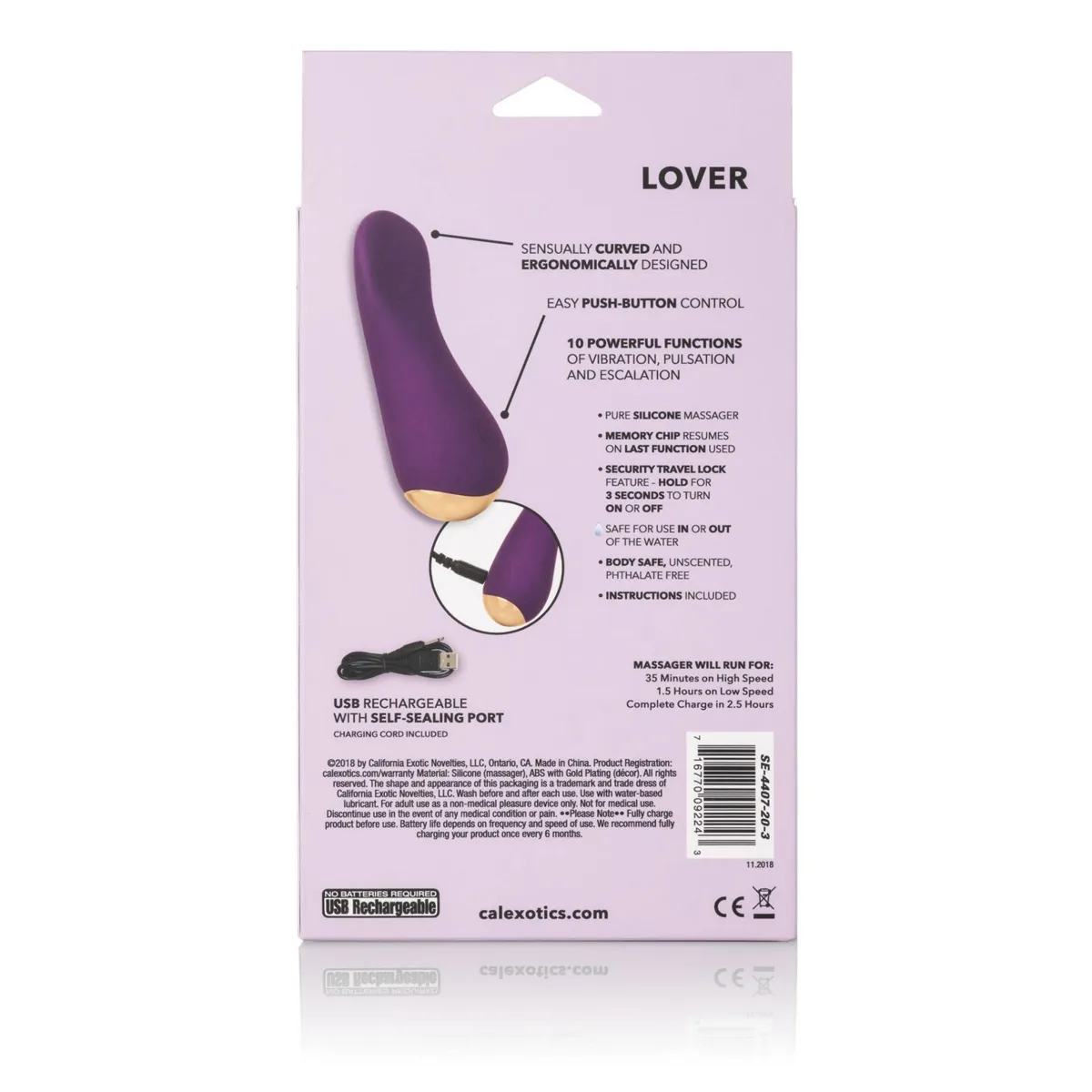 Stimolatore vaginale curvo in silicone viola