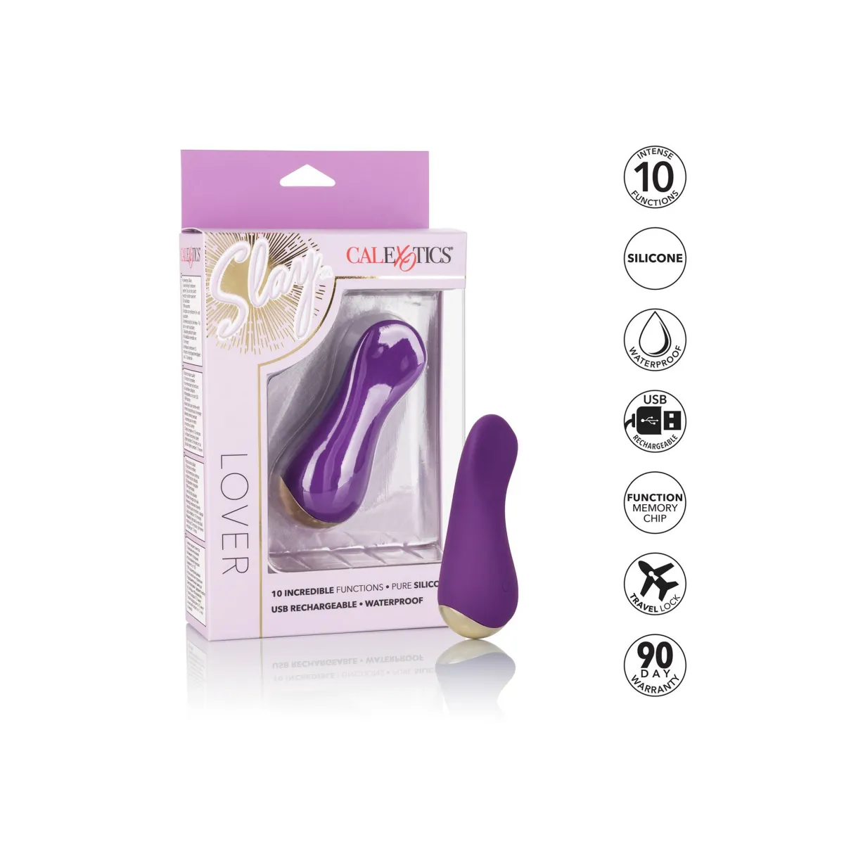 Stimolatore vaginale curvo in silicone viola