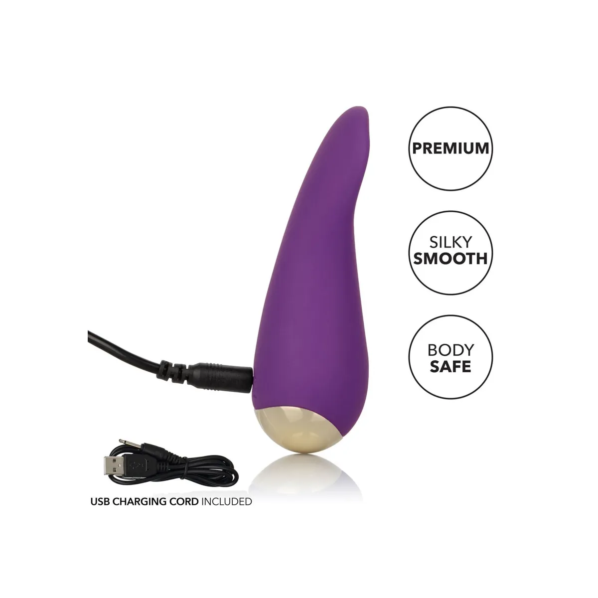 Stimolatore vaginale curvo in silicone viola