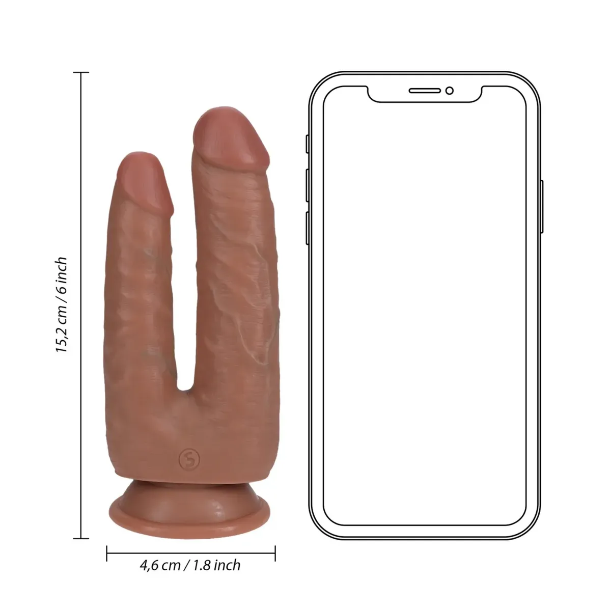 Dildo doppio 12,7/15,2 cm mulatto