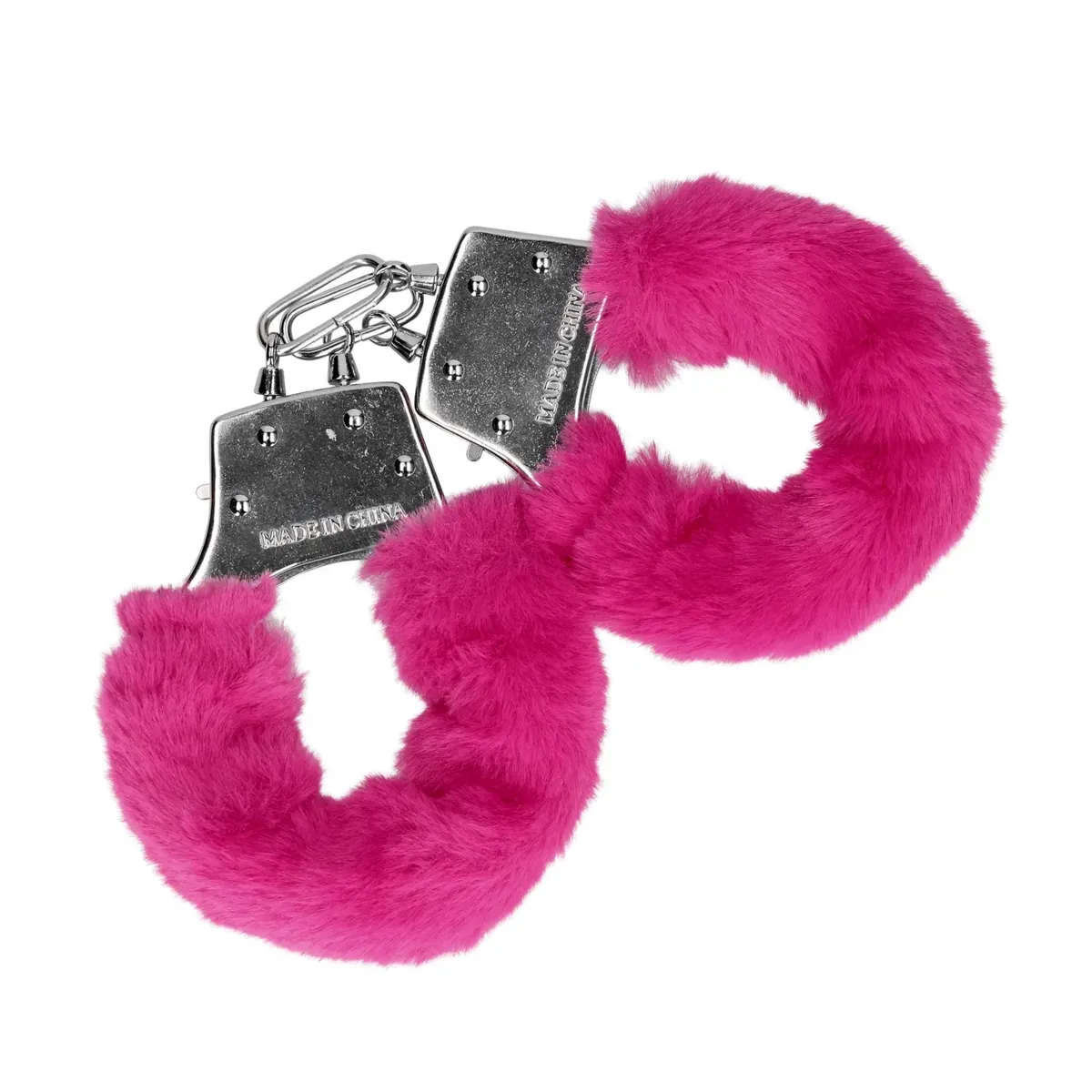 Manette in metallo pelose fucsia