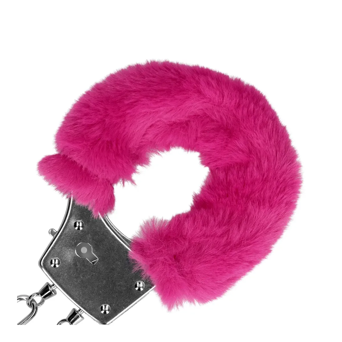 Manette in metallo pelose fucsia