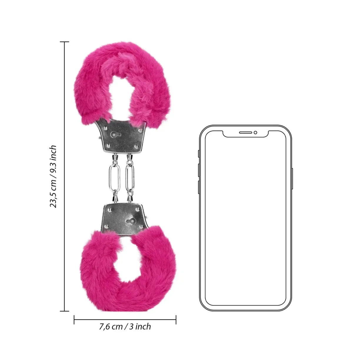 Manette in metallo pelose fucsia