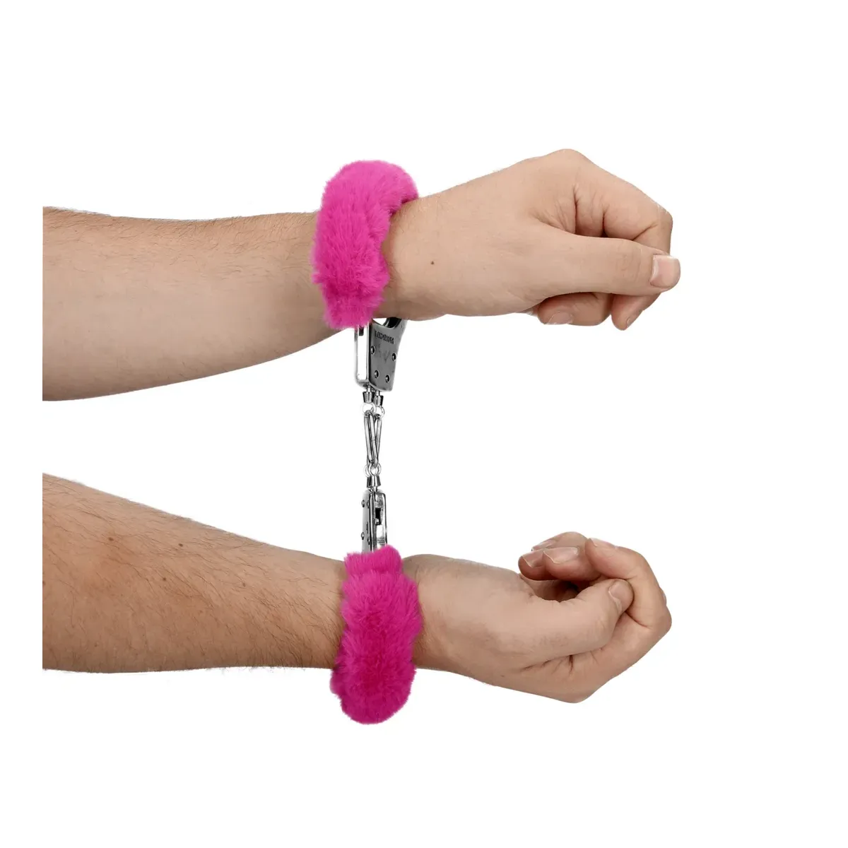 Manette in metallo pelose fucsia