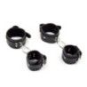 Set di manette cavigliere ecopelle nere