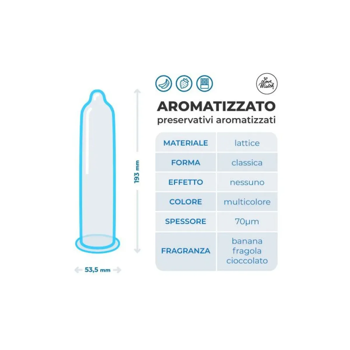 Preservativi aromatizzati love match 6 pz