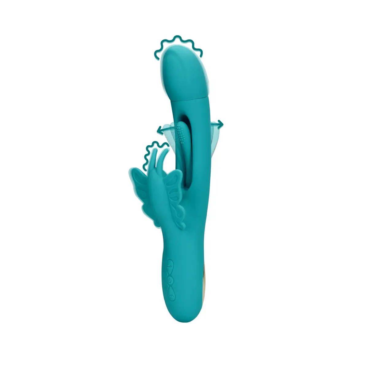 Vibratore rabbit butterfly G-Spot verde acqua