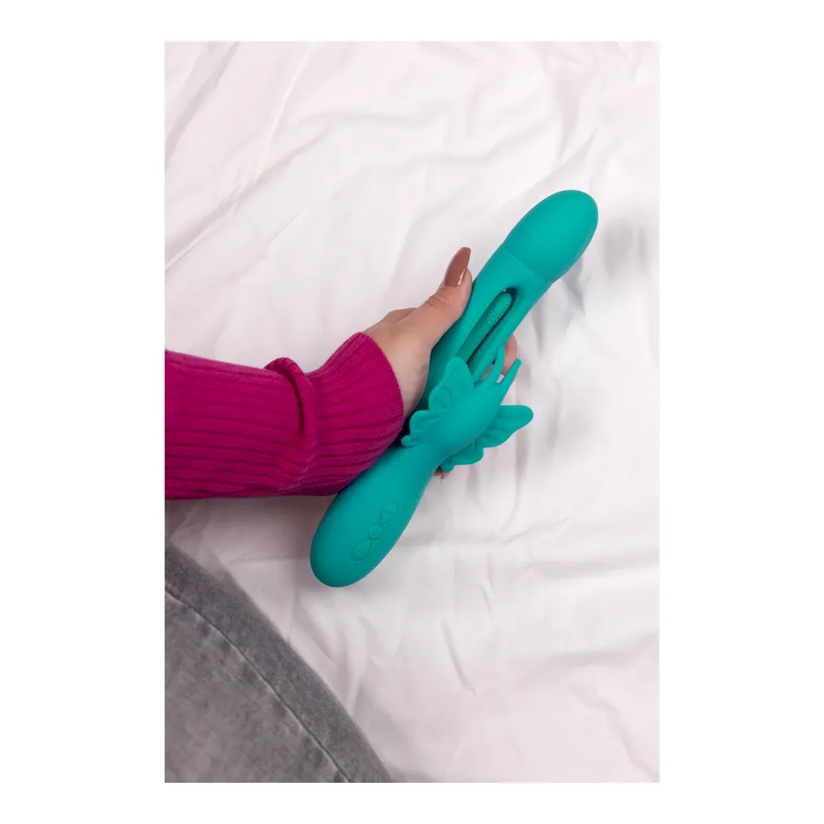 Vibratore rabbit butterfly G-Spot verde acqua