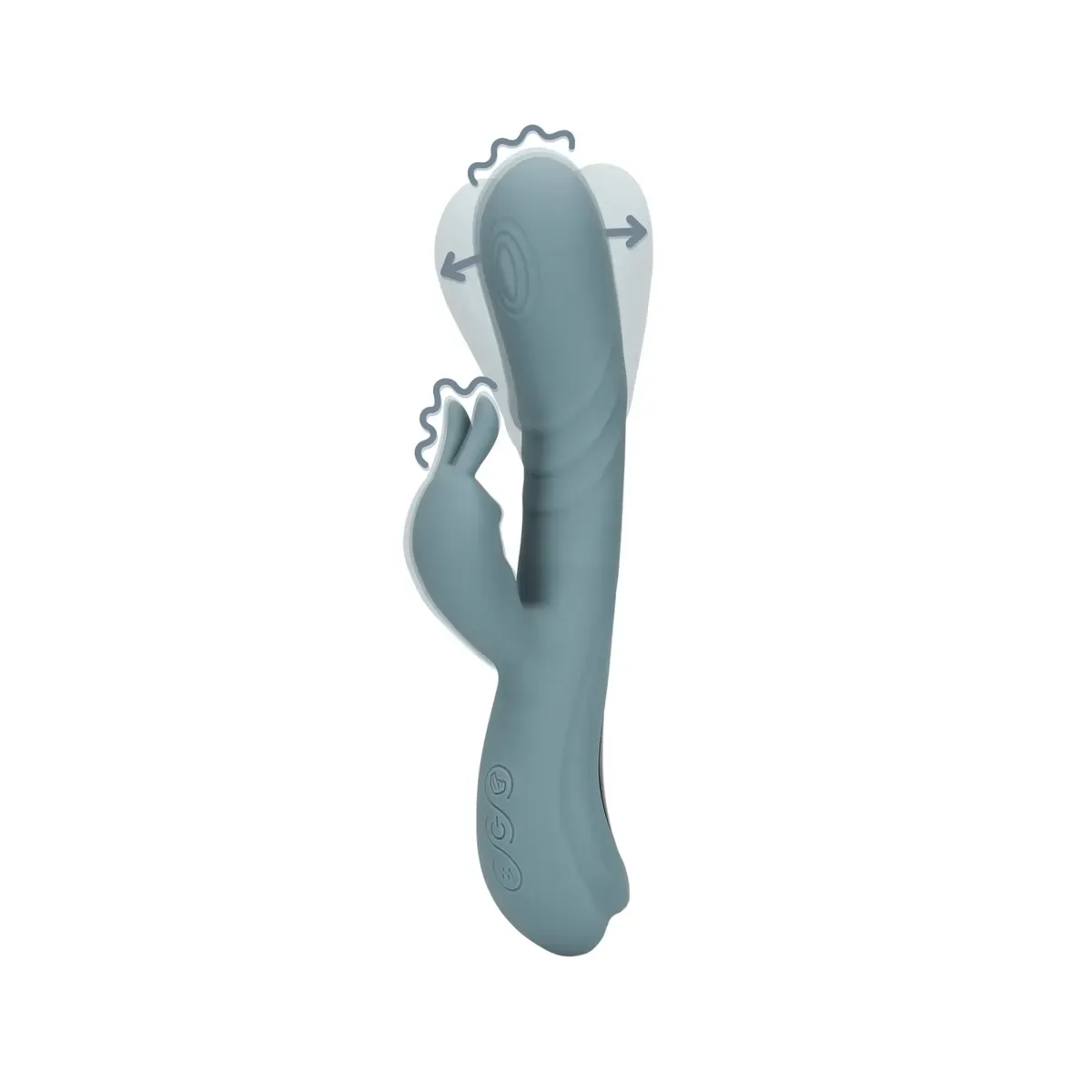 Vibratore Rabbit Fingering Motion grigio