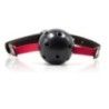 Ball gag traspirante nera e rossa