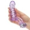 Anello pene vibrante con dildo viola