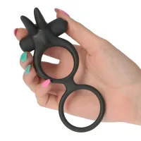 Anello pene doppio stimola clitoride nero