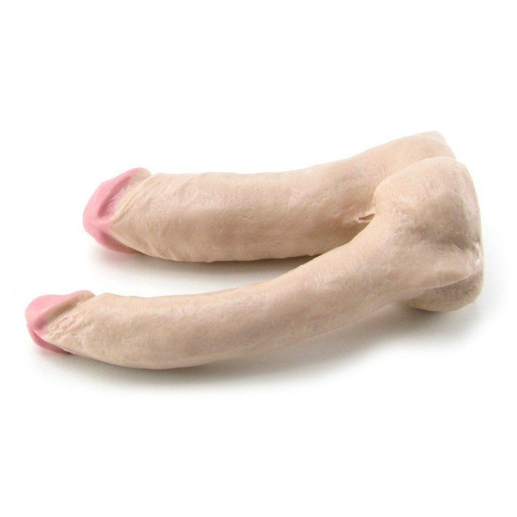 Dildo doppio strapon vac-u-look chiaro