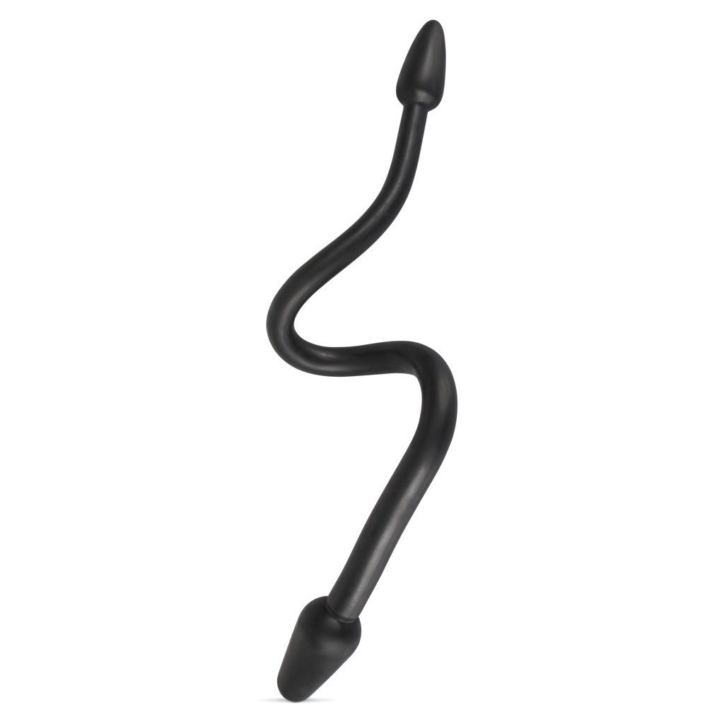 Doppio dildo a forma di plug nero