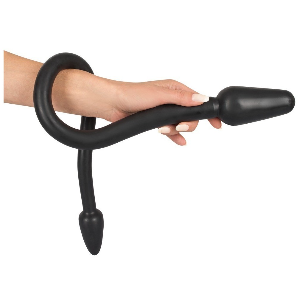 Doppio dildo a forma di plug nero