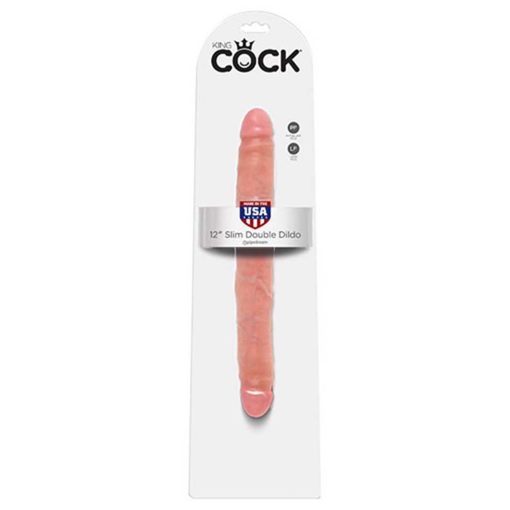 Dildo doppio pelle chiara King Cock 31 cm