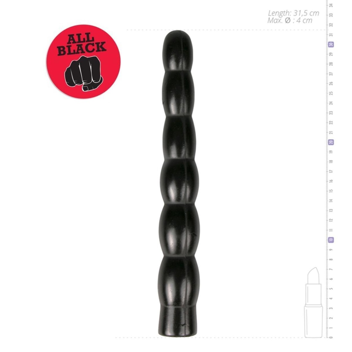 Dildo anale all black sfere nero