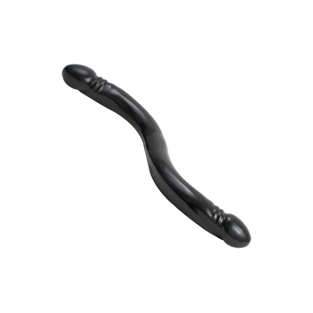 Dildo Doppio con venature nero 45 cm