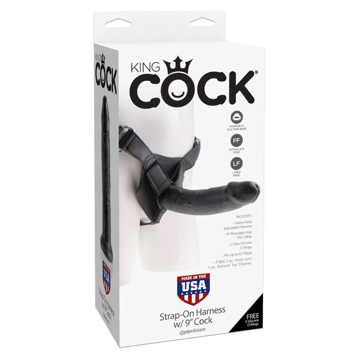 Imbragatura Strapon con dildo nero 23 cm