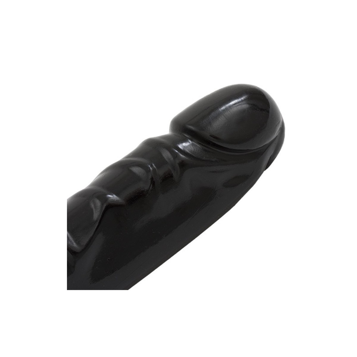 Dildo Doppio con venature nero 30 cm