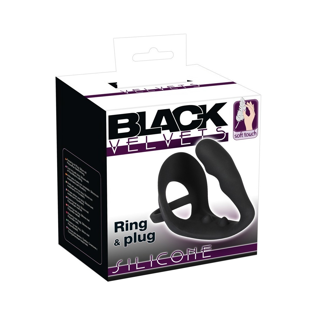 Anello per pene con plug anale nero