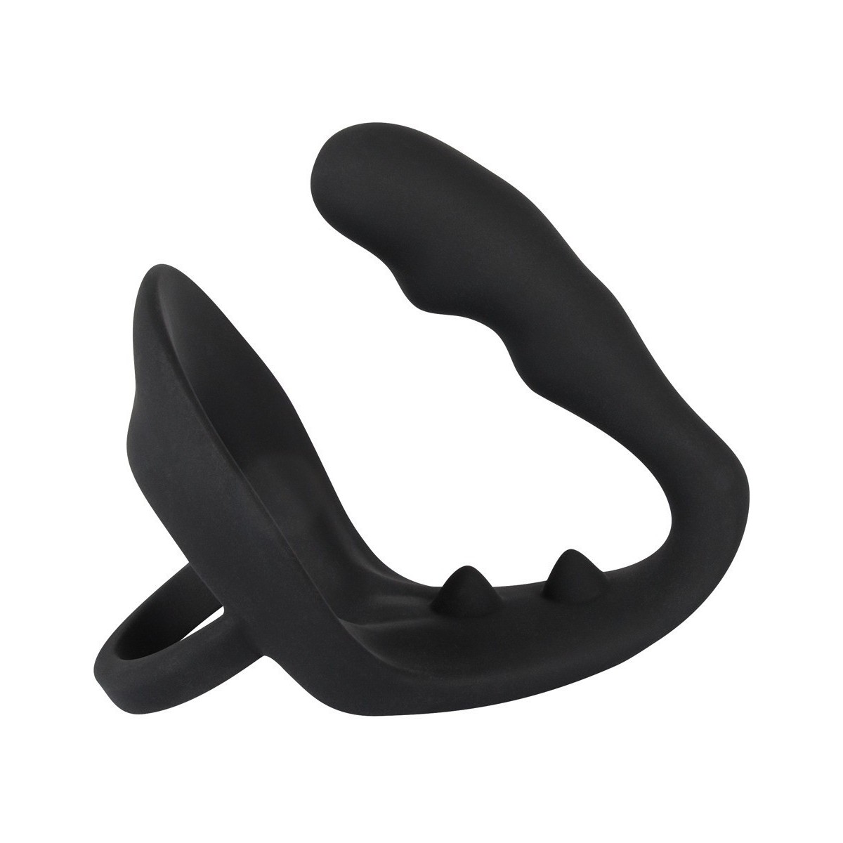 Anello per pene con plug anale nero