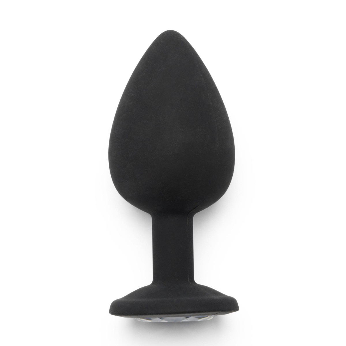 Plug anale large silicone nero con gioiello