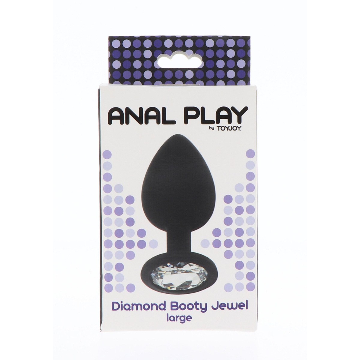 Plug anale large silicone nero con gioiello